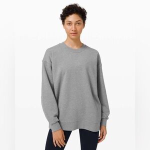Lululemon Perfectly Oversized Crew in Heathered Core Medium Grey